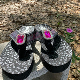 Hot Pink Crystalled Debutante Sandals